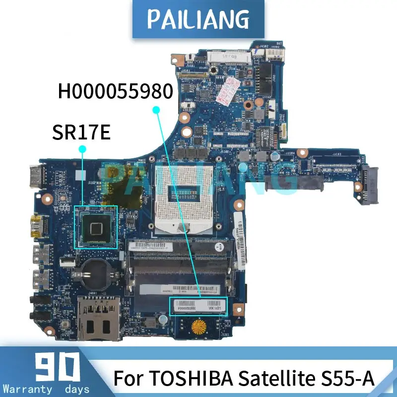 Parpailiang-placa-mãe para Laptop Toshiba Satellite Embutida Placa Principal H000055980 Vgf Sr17e Ddr3 Placa-mãe para notebook - Imagem 2