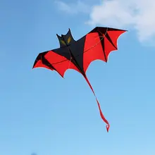 Воздушный змей, летающий 180 см, красная летучая мышь, воздушный змей с ручкой и 30 м, Однолинейный Летающий змей для детей и взрослых, пляжный, спортивный, веселый