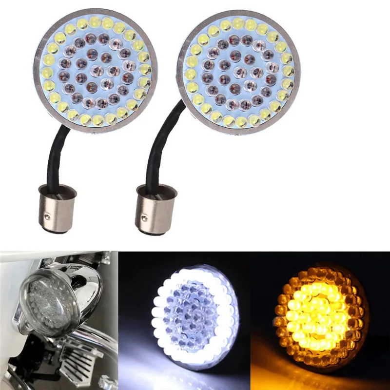 

1 Pair Smoke Lens Turn Signal LED 1157 Bullet Blinker Indicator Light For Harley Softail Dyna Touring Sportster 2011 - 2017
