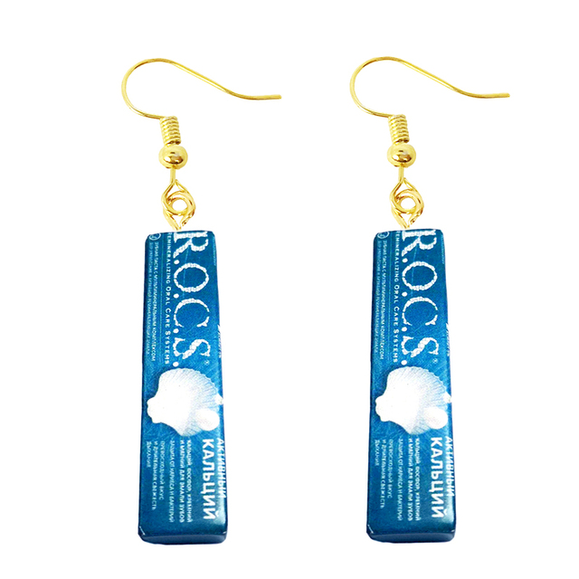 Earring Made Cute Girls Eardrop Funny Gift Sweet Handmade Cartoons Mini Fruit Drink Ham Sausage Toothpaste Shampoo