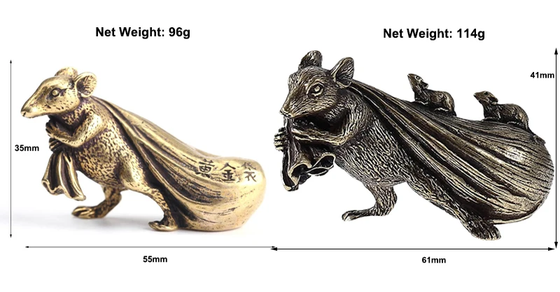 Медные китайские новогодние фигурки крыс для домашнего декора аксессуары латунные статуи мыши настольные украшения подарок для китайских друзей