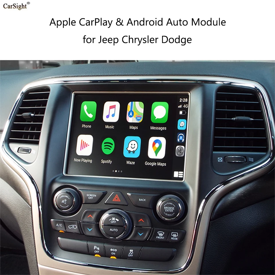 Apple Carplay Android Auto Fotocamera Anteriore/Posteriore Add On Per Jeep Ra3 Ra4 Compass Wrangler Renegade Uconnect Display Da 8.4"