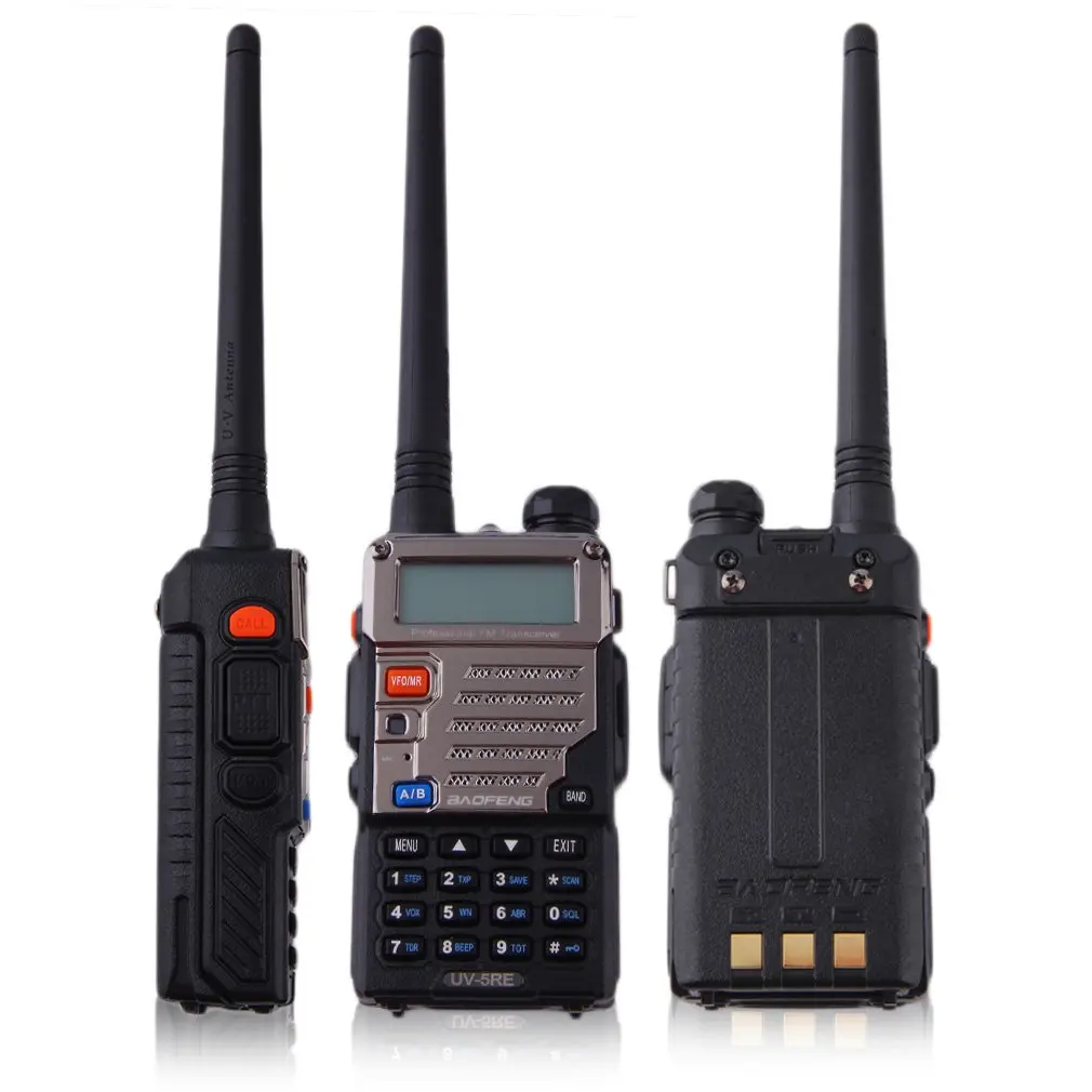 BF-UV-5RE Walkie Talkie 5 Вт 128CH FM VOX DTMF двухстороннее радио адаптер США