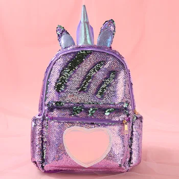 

Glitter School Bags for Teenage Girls Sequins Heart-Shaped Travel Backpack Women Glitter Shoulder School Bags mochila feminina