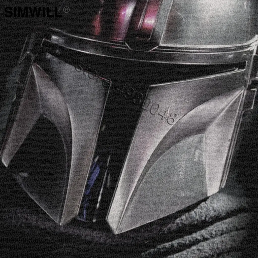 Tanie Fajne błyszczące tajemnicze Mandalorian T Shirt klasyczne letnie bawełniane T Shirt mężczyźni z krótkim rękawem wycięcie pod szyją Star Wars Tee fani filmów prezent