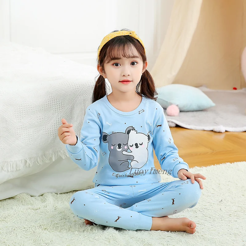Girls Unicorn Long Sleeve Odell Combed Cotton Pajamas Set Sleepwear 