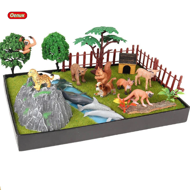 Oenux моделирование животных ферма свинья Hen Horse Sealife модель фигурки миниатюрное