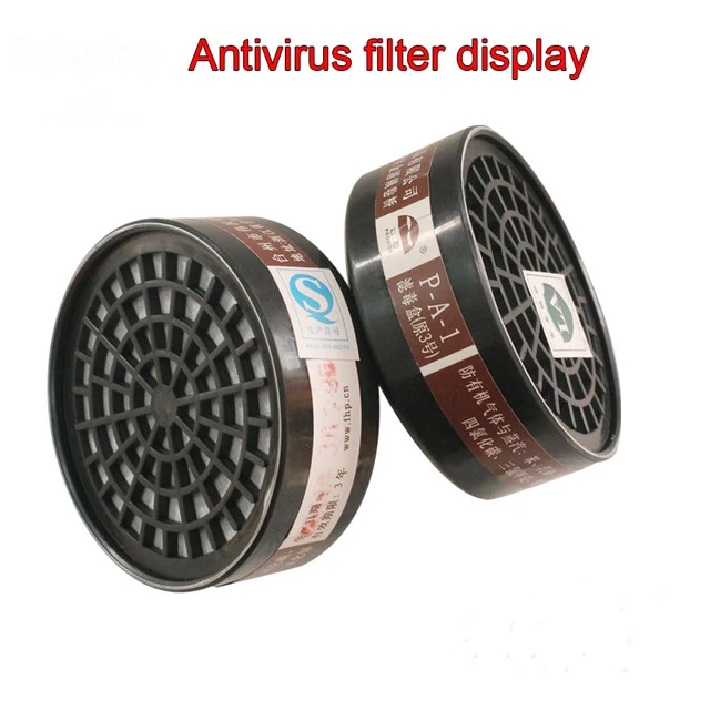 2PCS filter Полулицевая противогаз с анти-противотуманные очки маска от химической Пыли дыхательный Респиратор маска для пестицидов аэрограф - Цвет: 2PCS filter