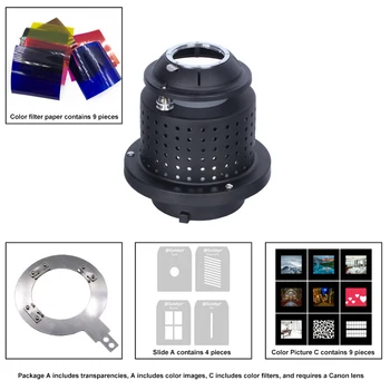 

Flash Light Conical Snoot Card Slot Color Photo Patterns Gel Filter for Mount Flash Lights and LED Video Light