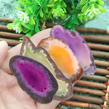 

15PCS Natural Colorful Perforated Agate Slices Pendant with Drilled Holes for Windbell DIY Jewelry