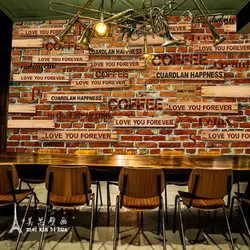 Изготовление размеров под заказ фото европейские 3D стерео ретро обои Ностальгический имитация дерева Кафе Ресторан фоне стены росписи