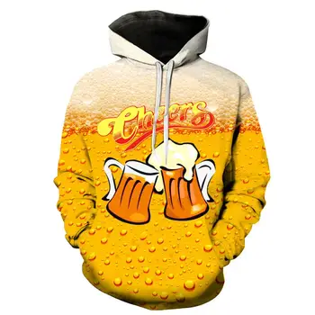 

Autumn 2019 Men's Clothing Brand Long-sleeved Beer 3D Hoodies Digital Printing Casual Hooded Sweatshirts Homme Large Size 6xl