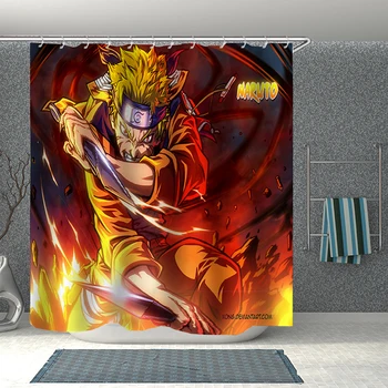 

Anime Naruto 3D Print Shower Curtain Polyester Fabric Bathroom Curtain Waterproof Hook Bath Curtain Kids Cartoon Gift Children