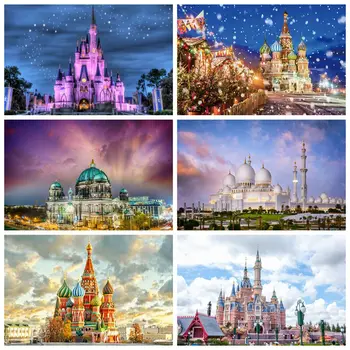 

Laeacco Castle Backdrops Princess Pink Photography Backdrops Birthday Party Valentine's Day Photo Backgrounds For Photo Studio