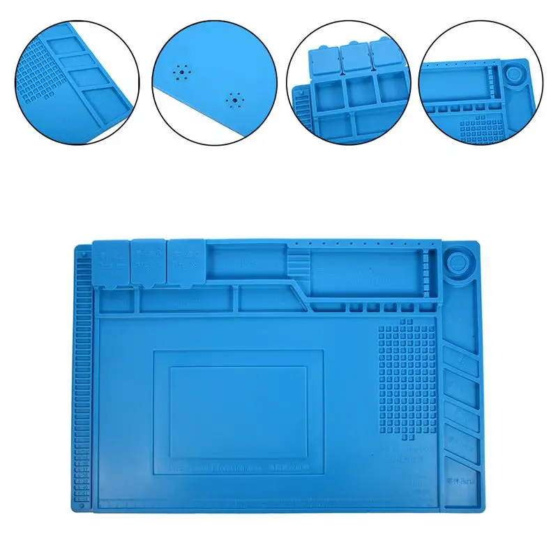 S-160 45x30cm Heat Insulation Silicone Pad Desk Mat Maintenance Platform For BGA Soldering Repair Station With Magnetic Section