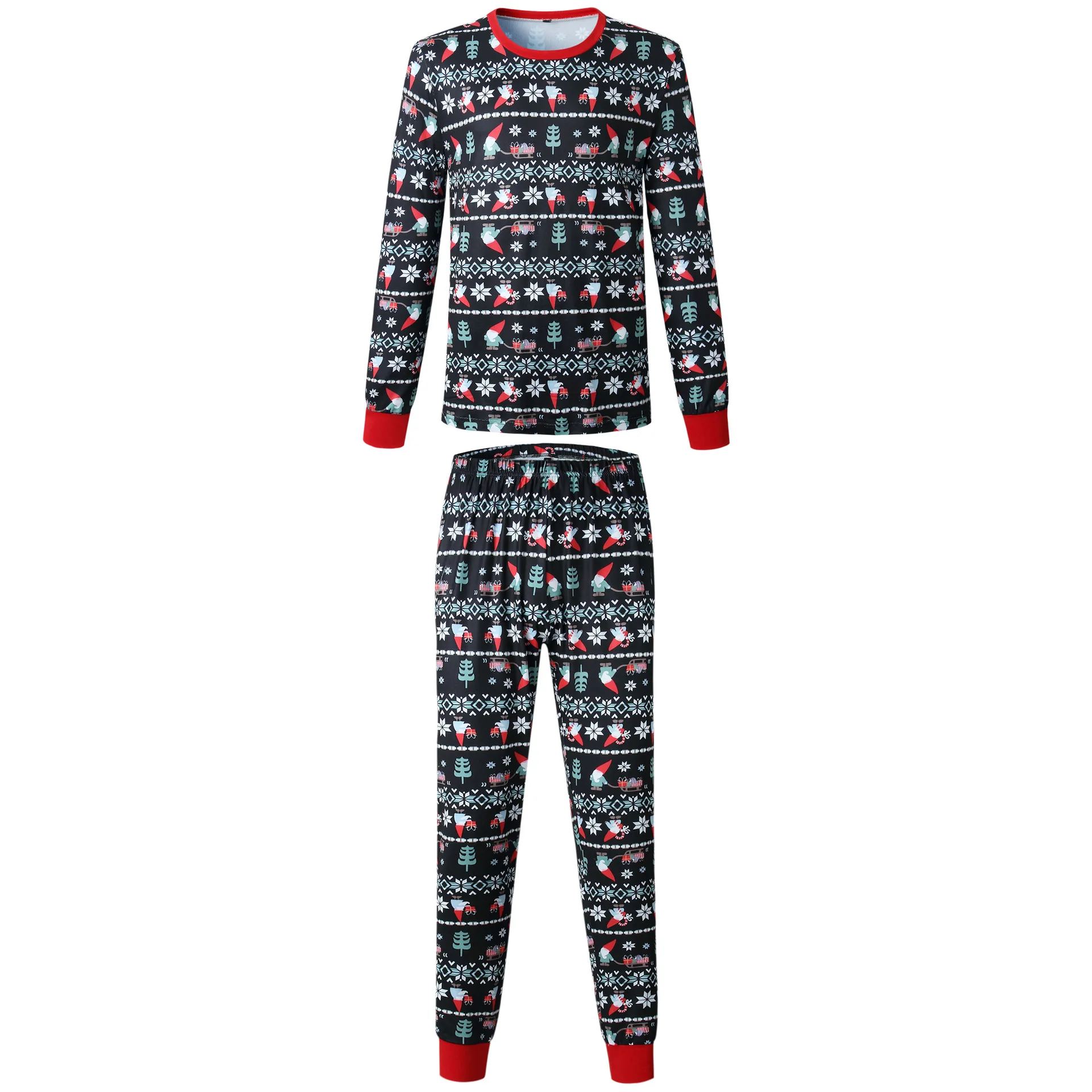 I2u/Новинка г.; рождественские одинаковые комплекты для семьи; пижамы с принтом Санта-Клауса; теплая одежда для сна для мужчин