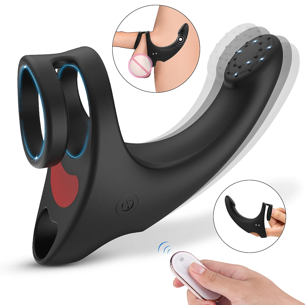 Vibrierender Ring mit Taint Teaser für die Perineum-Massage, Ring-Vibrator-Verstärker, anhaltende Erektion, Prostata_voghion.com