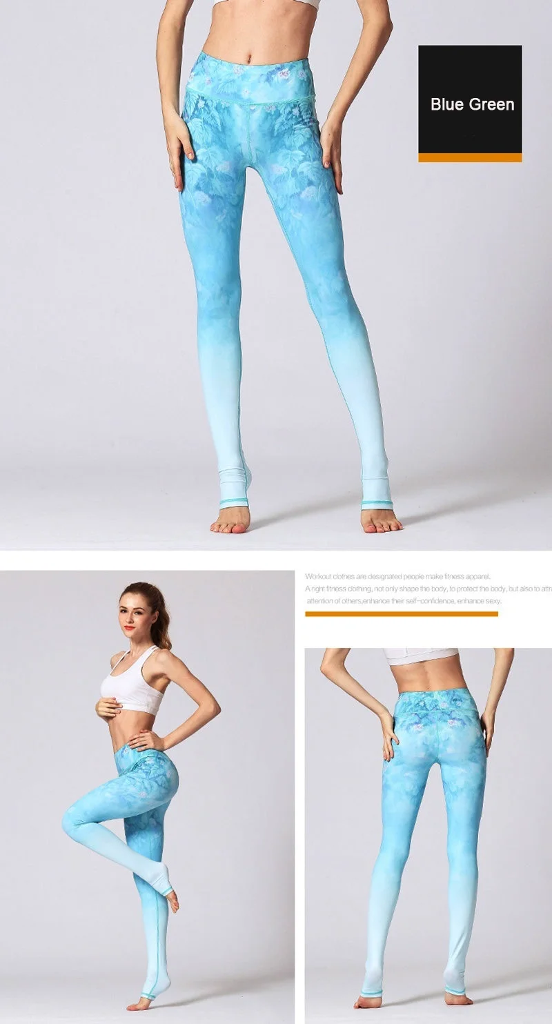 KittenAlarm - Mojoyce Cloud Hide Yoga Pants Women Flower High Waist Sp