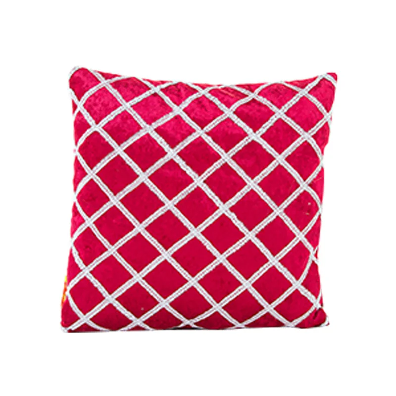 Домашний стиль, бархатная клетчатая наволочка для подушек, 30x50, 45x45 см, без внутреннего квадратного прямоугольника, красный, синий, серебристый цвет, наволочки для подушек, X108