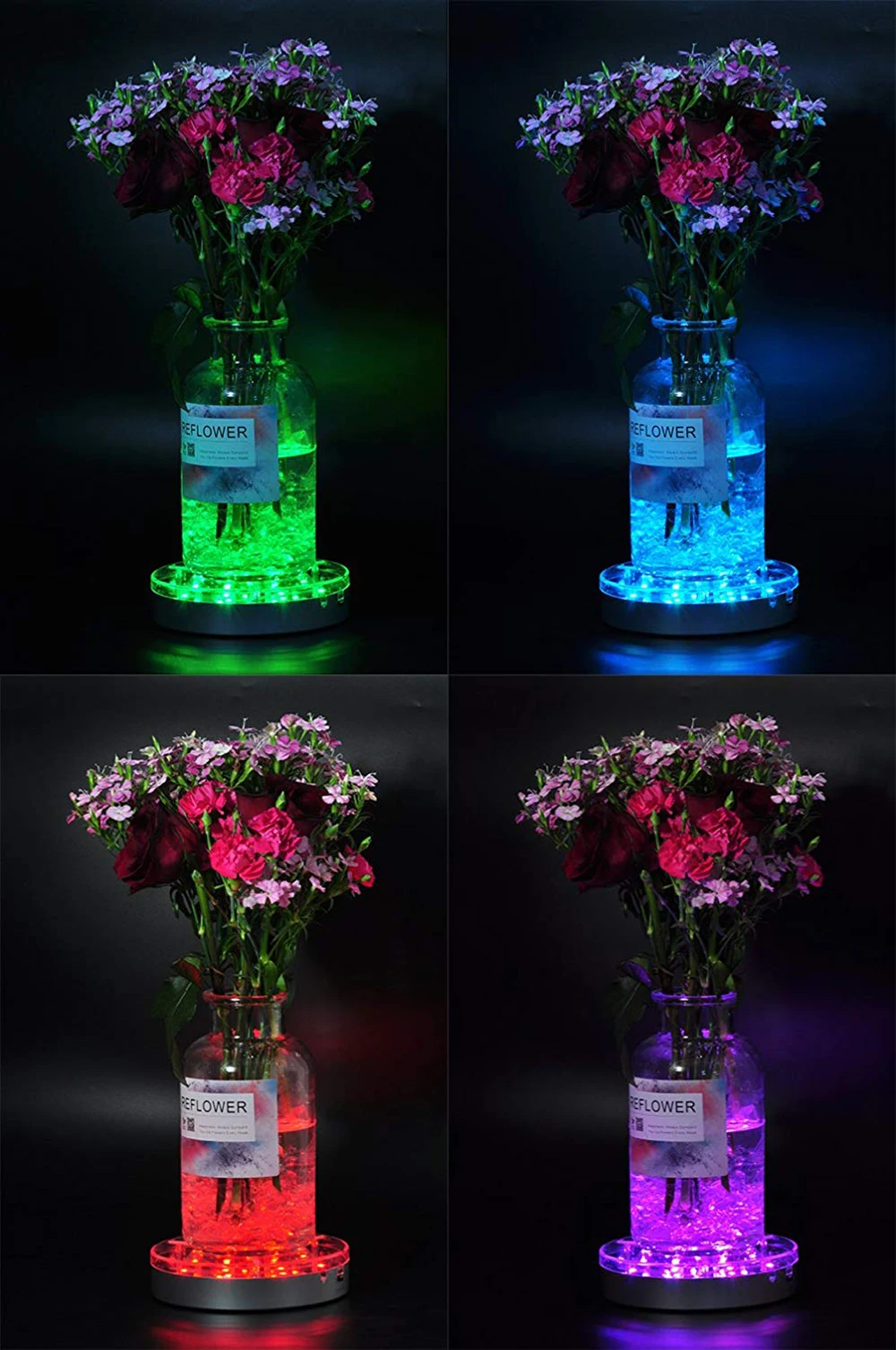 glass flower vase lights