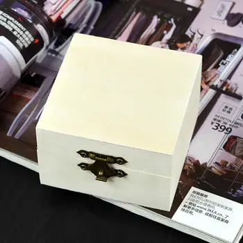 

Handmade Wooden Treasure Jewellery Storage Craft Small round Square Box With Lid Wooden Square Box Handmade Jewelry Storage