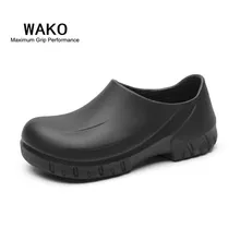 WAKO обувь повара обувь для работы на кухне безопасная противоскользящая Мужская обувь для мужчин отель обувь повара Черные тапочки жиронепроницаемый, водонепроницаемый