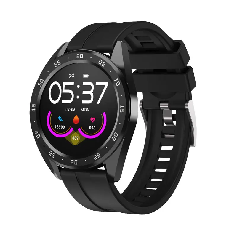 Спортивные Смарт-часы для мужчин фитнес-трекер Bluetooth Smartwatch кровяное давление монитор сердечного ритма умные часы для женщин водонепроницаемые - Цвет: Black silicon