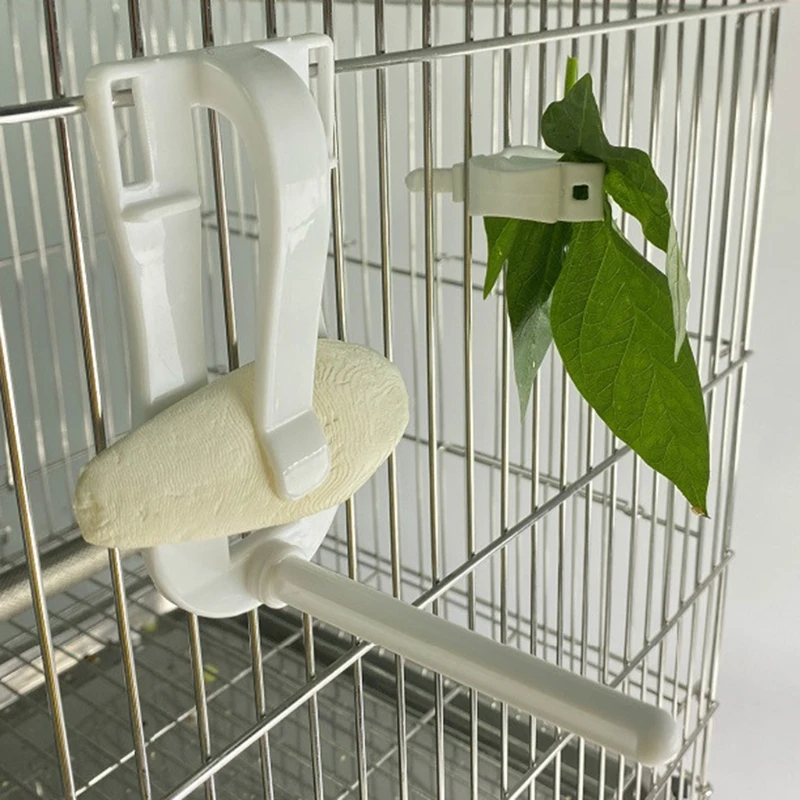 Birds Food Holder Pet Parrot Feeding Fruit Vegtable Clip Cuttlefish Bone Feeder Device Pin Clamp Bird Cage Accessories bird feeder parrot feeder bird cuttlebone holder