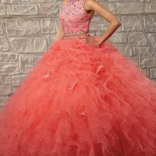 Блестящее бальное платье Бальные платья с кружевом платок с пайетками на заказ Совок размера плюс Vestido 15 Вечеринка выпускной