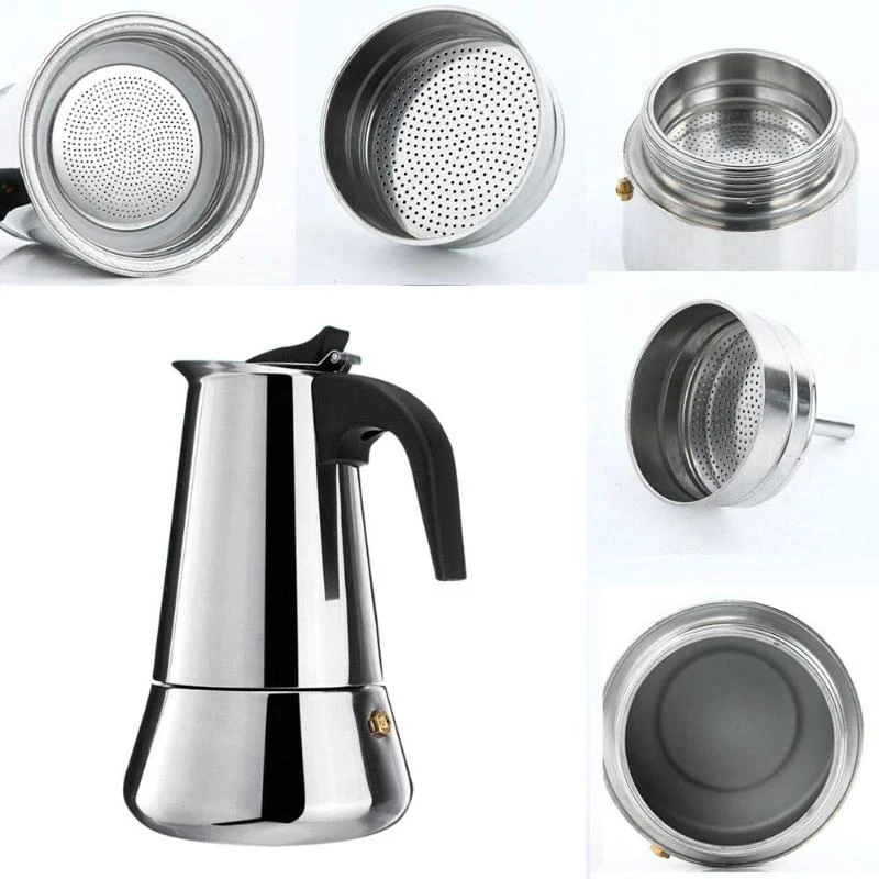 Cafetera portatil нержавеющая сталь Кофеварка горшок Moka эспрессо Cafeteira Percolator 100-450 мл французский пресс prensa francesa