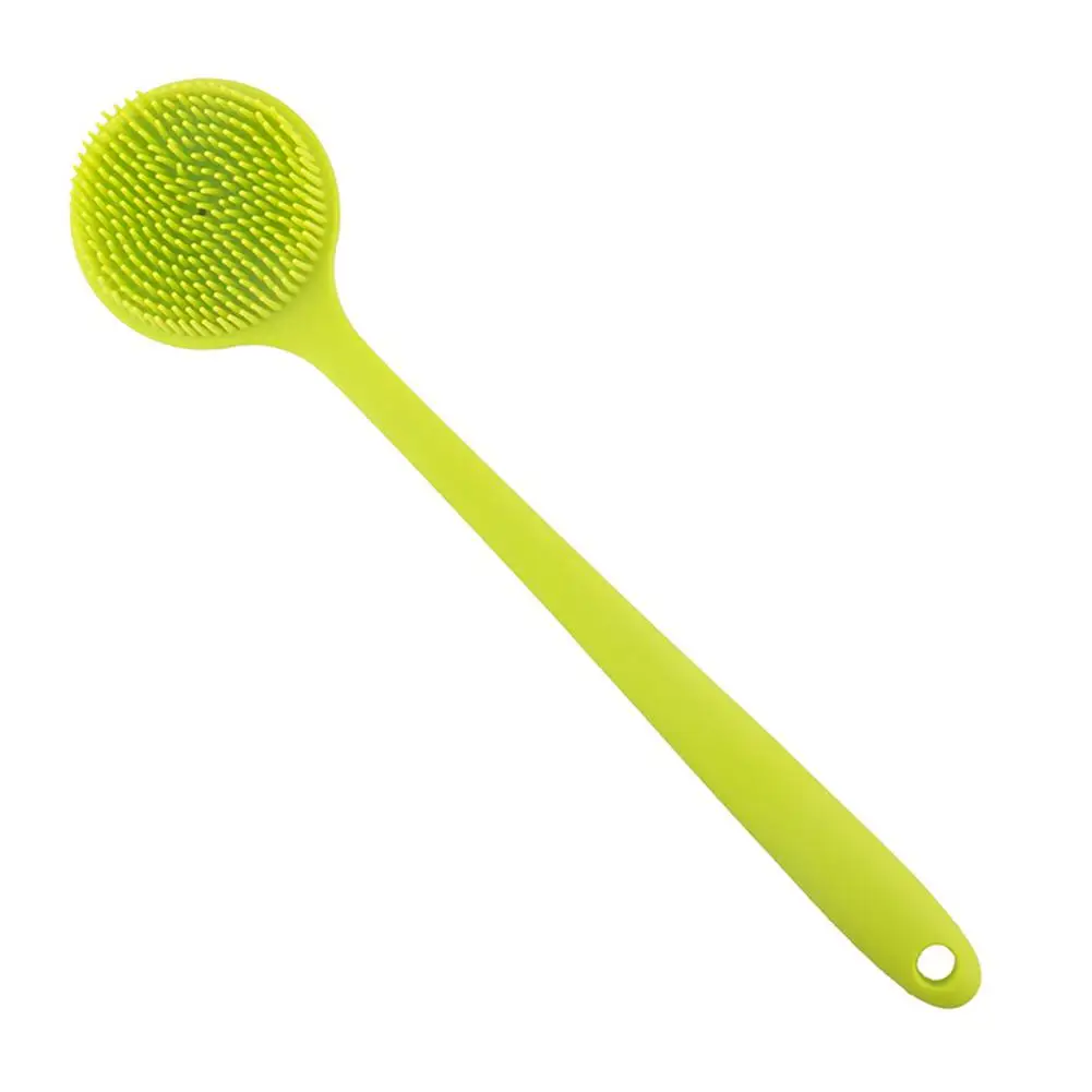 Grass green HobbyLane многофункциональная силиконовая щетка для ванны с длинной ручкой для спины, Массажная щетка для душа, инструмент для чистки ванны, силикагель - Цвет: Grass green