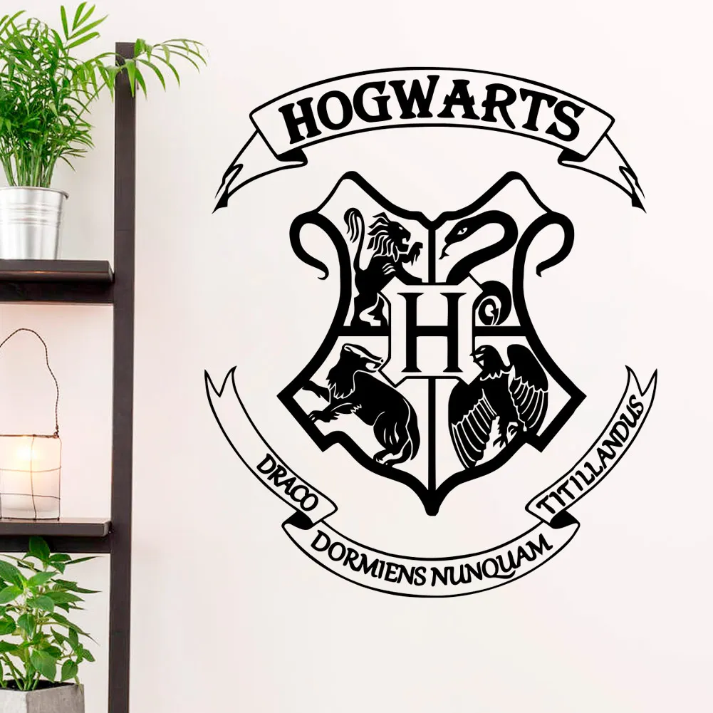 

Harry Potter Accessories Hogwarts Coat Of Arms Cut Vinyl Wall Art Sticker For Kids Room Decoration Boys Bedroom Mural