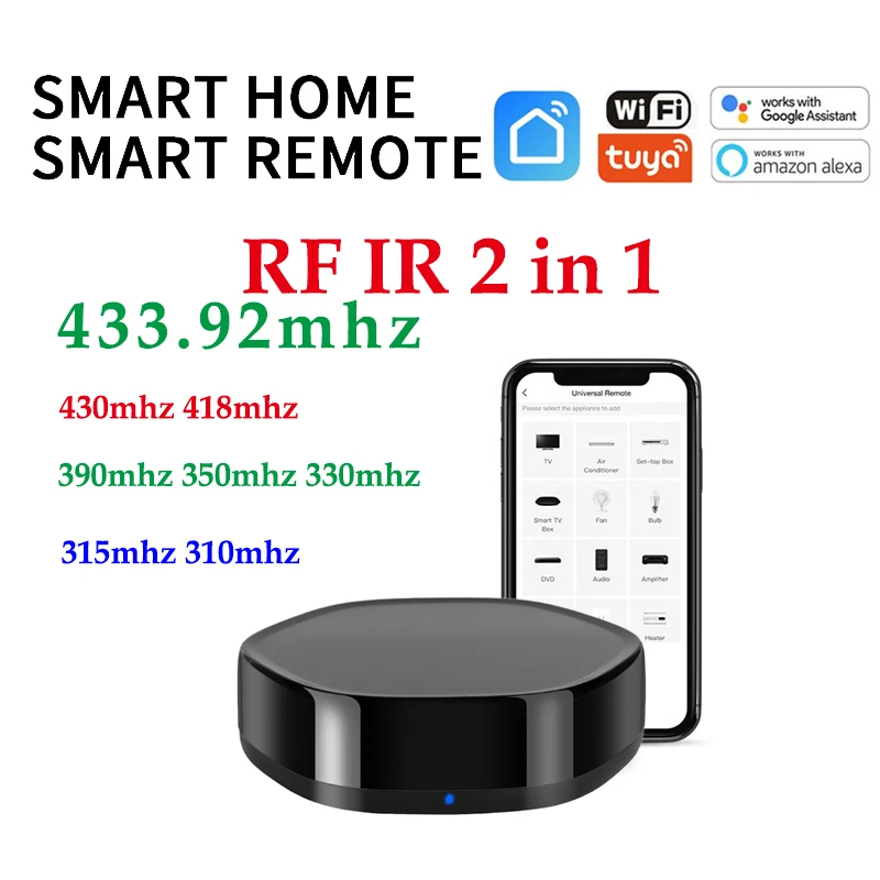 Tuya Inteligente Wifi Ir Rf Controle Remoto 433mhz Rf Ir Controlador