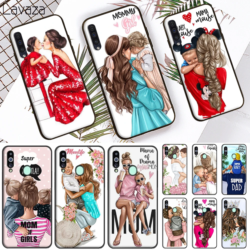 Красивый мягкий чехол для мамы и дочки сына Samsung A6 Plus A7 A8 A9 A10S A20S A30S A40S A50S A60 A70S M10 M20