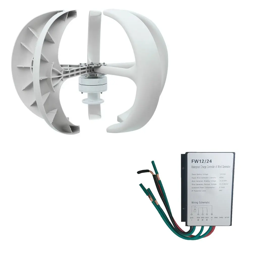 

Lantern Type 5-Blade Vertical Axles 300W 12V Power Generator Wind Turbine Generator Durable Home Improvement Parts