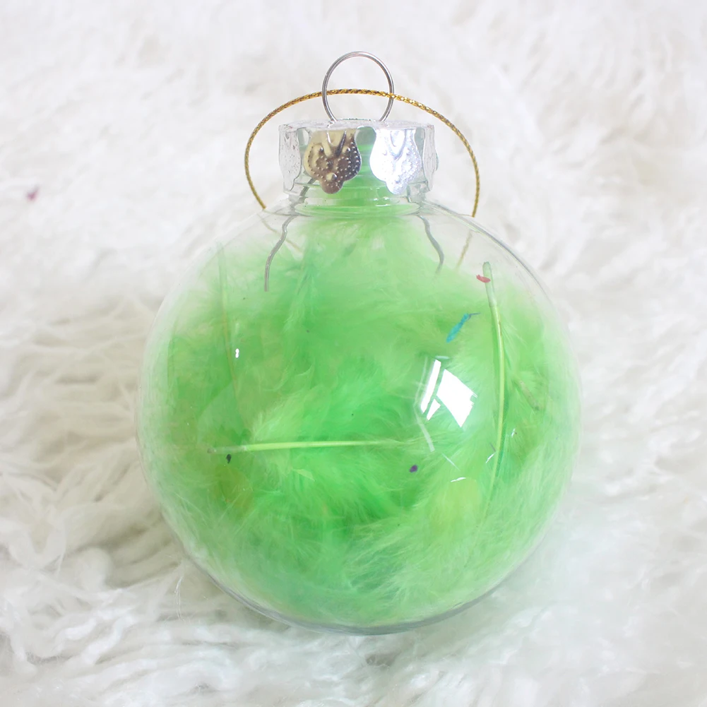 Пластиковые прозрачные Рождественские шары, подвесной шар-безделушка, конфеты, украшения для рождественской елки, наружные украшения, рождественские подарки 8 см - Цвет: B1