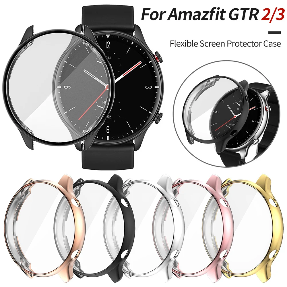 Protecteur d'écran housse souple pour Huami Amazfit GTR 4 3 2 2e boîtier de montre pour GTR3 Pro pare-chocs coque souple en TPU résistant aux rayures_voghion.com