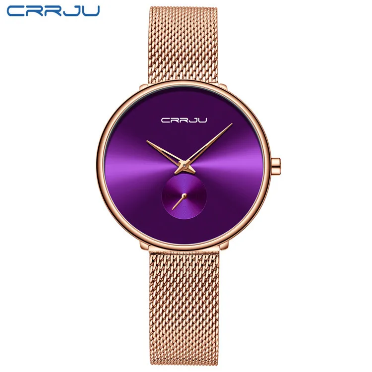 gold purple Новинка, женские наручные часы, модные повседневные женские наручные часы из нержавеющей стали, женские наручные часы - Цвет: gold purple