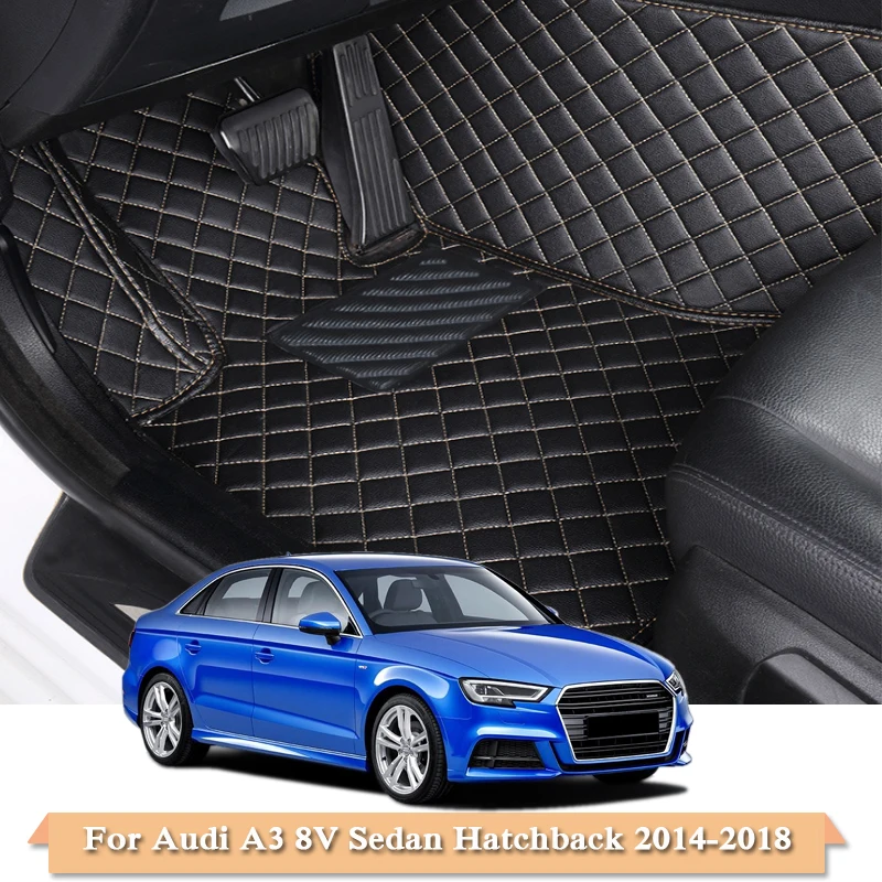 Автомобильный Стайлинг для Audi A3 8V седан хэтчбек Q3 8U Q5 8R 10-18 автомобильные коврики для пола Авто кожаные Коврики для ног аксессуары для интерьера