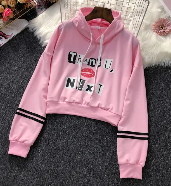 US $11.44 2019 New Stylish Navel Hoodies Sweatshirt Harajuku Women Ariana Grande Kawaii Clothes Hoodies Sweat