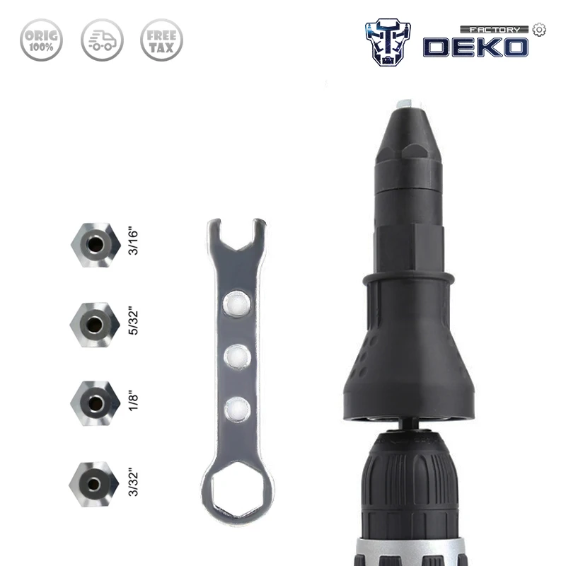 

Factory Outlet DEKO Electric Rivet Nut Gun Riveting Tool Cordless Riveting Drill Adaptor Insert Nut Tool Riveting Drill Adapter