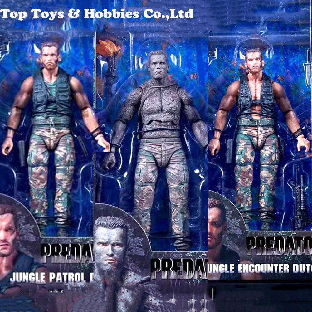 

21CM PREDATOR SERIES Mini Figure Arnold Schwarzenegger 30th Anniversary P1 Jungle Hunter PREDATORS 8INCHES For collection toys