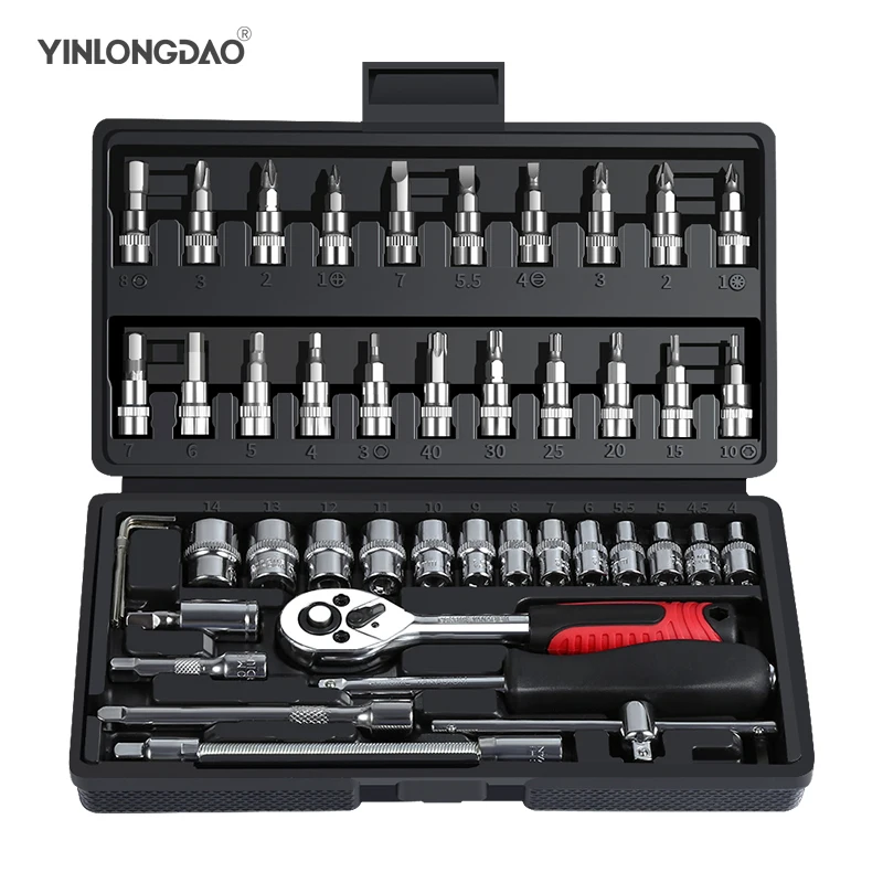 Color : 53pcs CHENTAOMAYAN Hardware 46pcs1/4 Car Motorcycle Repair Tool Ratchet Wrench Set Drive Socket Spanner Kit Batch Head Screwdriver Socket Set DIY Toos Tool Kits Color : 53pcs CHENTAOMAYAN Hardware 46pcs1/4 Car Motorcycle Repair Tool Ratchet Wrench Set Drive Socket Spanner Kit Batch Head Screwdriver Socket Set DIY Toos Tool Kits