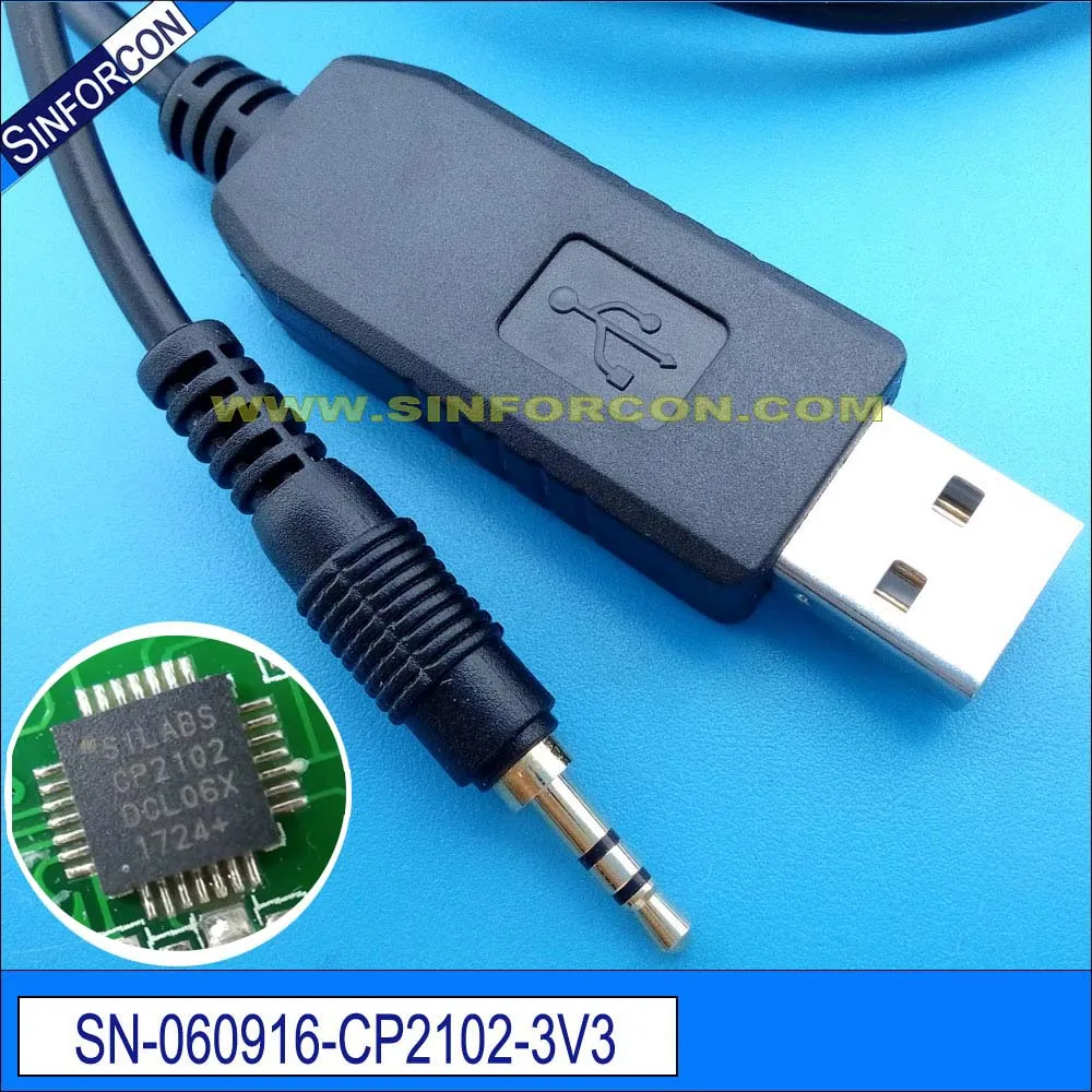 Mac Android Win8 10 CP2102 USB RS232 a 2,5mm DC Jack Serial Cable adaptador