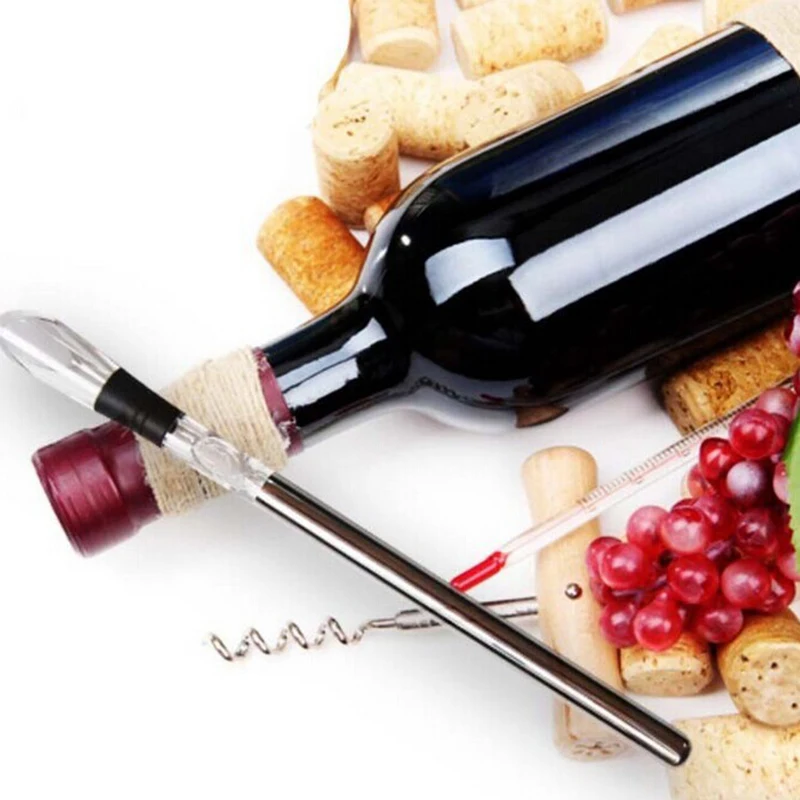 Stainless Steel Ice Wine Chiller Stick With Wine Pourer Cooling Stick Cooler Beer Beverage Frozen Ice Cool Bar Tool