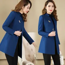Woolen Slim Women's Quality Stand-up Coat Women's L826 Long Winter New Coat Coat High Collar Coat Woolen Autumn Slim Trench Coat