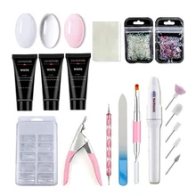 12 шт наращивание ногтей поли гель набор быстрое строительство ногтей лак клей для нейл-арта украшения кристалл расширение клей