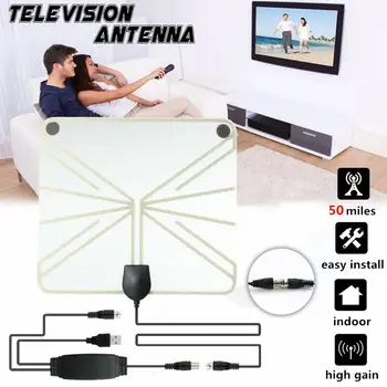 

50 Miles Transparant HDTV Antenna Range Digital Indoor TV 1080P HD Antenna Signal Amplifier Booster