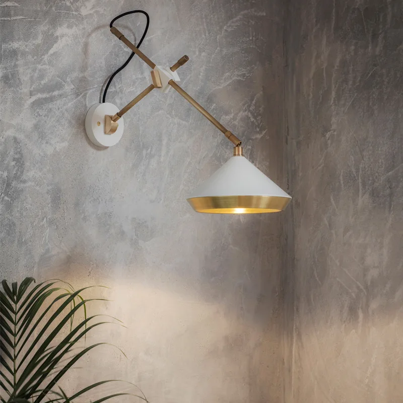 

Post modern simple bedroom bedside wall lamp industry American Nordic adjustable decoration designer hotel aisle lamp