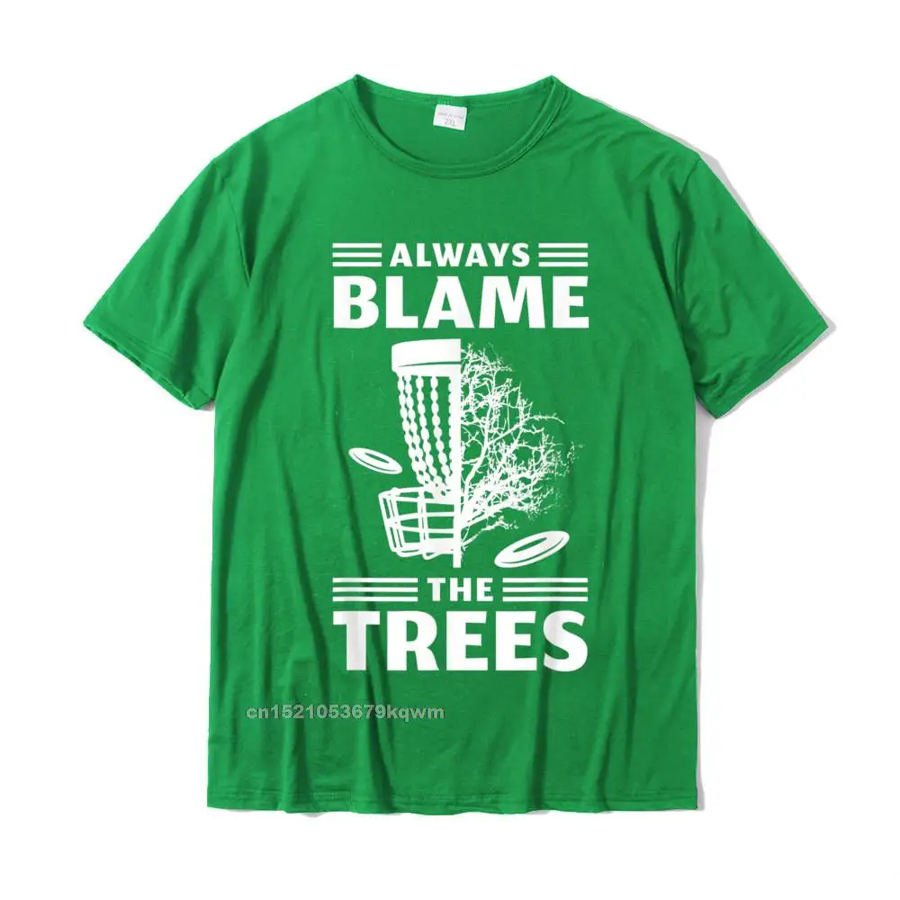 cosie Short Sleeve T Shirt Summer/Autumn Round Collar 100% Cotton Male T Shirt comfortable cosie T Shirt Retro Always Blame The Trees Disc Golf T-Shirt__4446 green